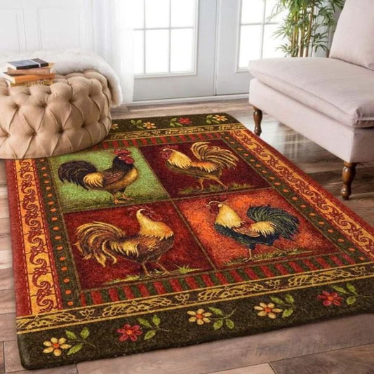 Chicken Rooster Rectangle Rug