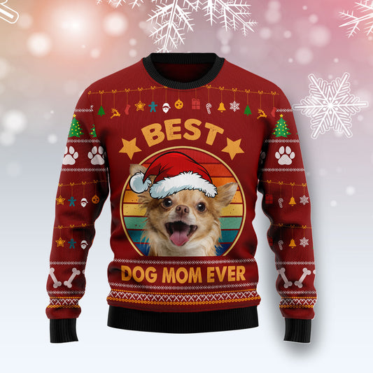Chihuahua Best Dog Mom Ever TY1011 Ugly Christmas Sweater