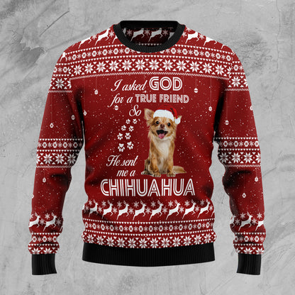 Chihuahua True Friend TG5113 Ugly Christmas Sweater