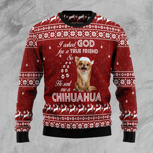 Chihuahua True Friend TG5113 Ugly Christmas Sweater