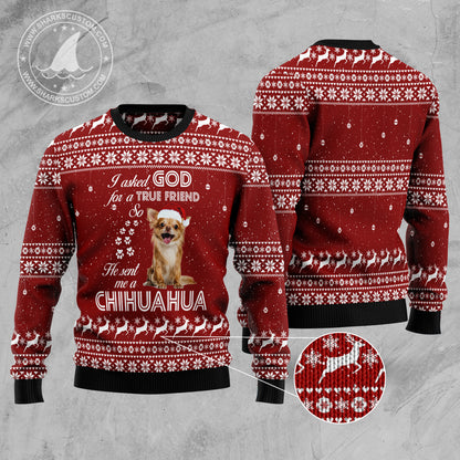 Chihuahua True Friend TG5113 Ugly Christmas Sweater