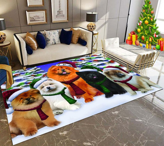 Chow Chow Family Rectangle Rug