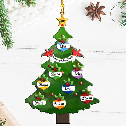 Custom Family Member Names Christmas Tree Personalizedwitch Personalized Ornament