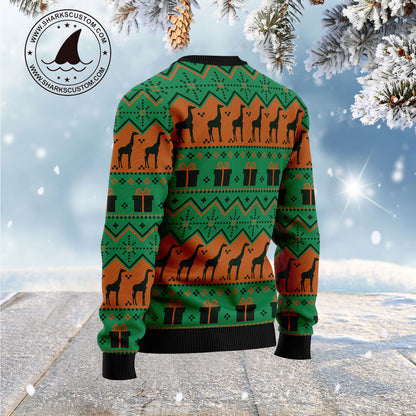 Christmas Tree Giraffe G5128 - Ugly Christmas Sweater unisex womens & mens, couples matching, friends, giraffe lover, funny family sweater gifts (plus size available)