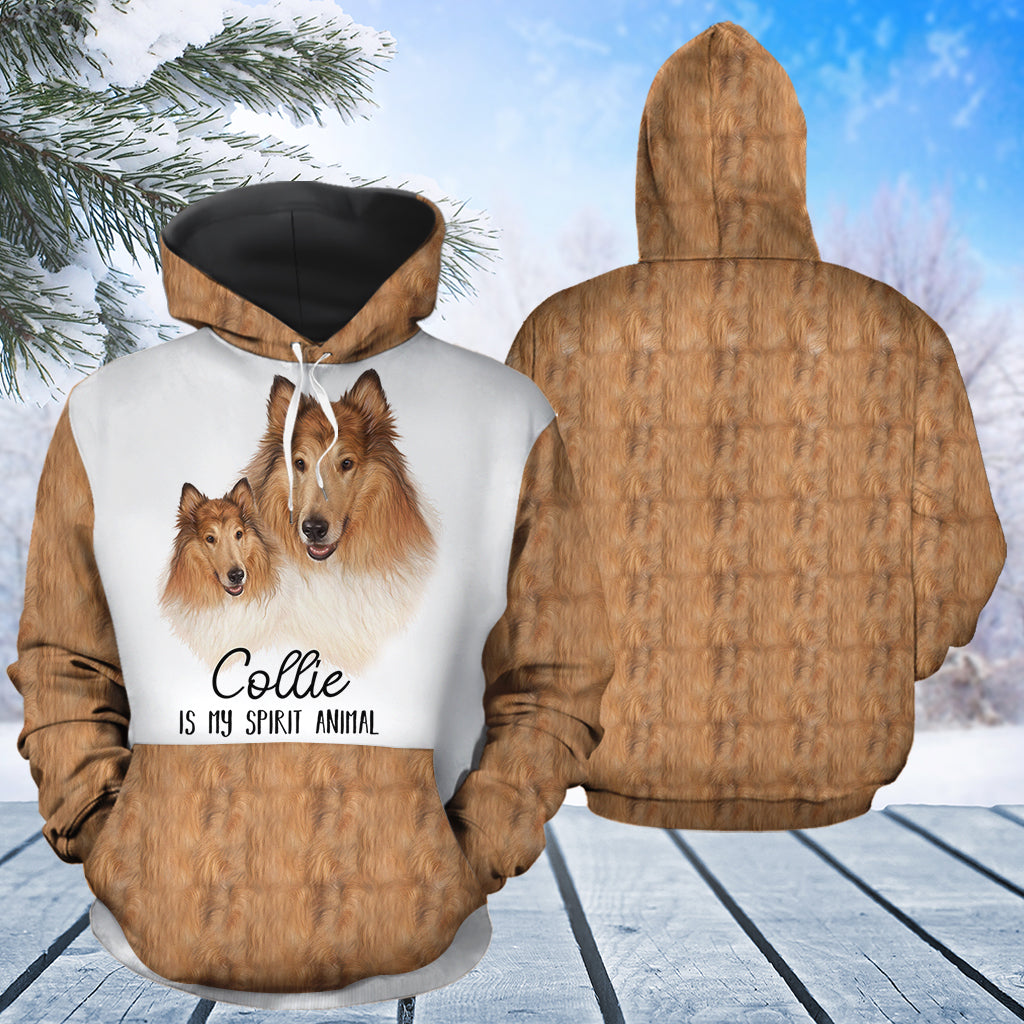 Collie My Spirit Animal T0112 unisex womens & mens, couples matching, friends, funny family sublimation 3D hoodie christmas holiday gifts (plus size available)