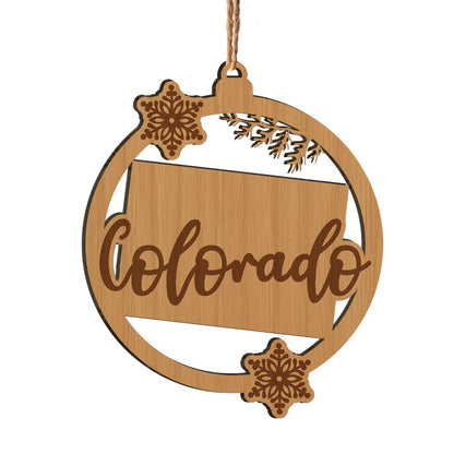 50 US States Personalizedwitch Christmas Printed Wood Ornament