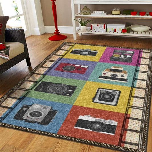 Colorful Camera Photography Rectangle Rug