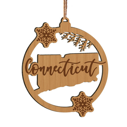 50 US States Personalizedwitch Christmas Printed Wood Ornament