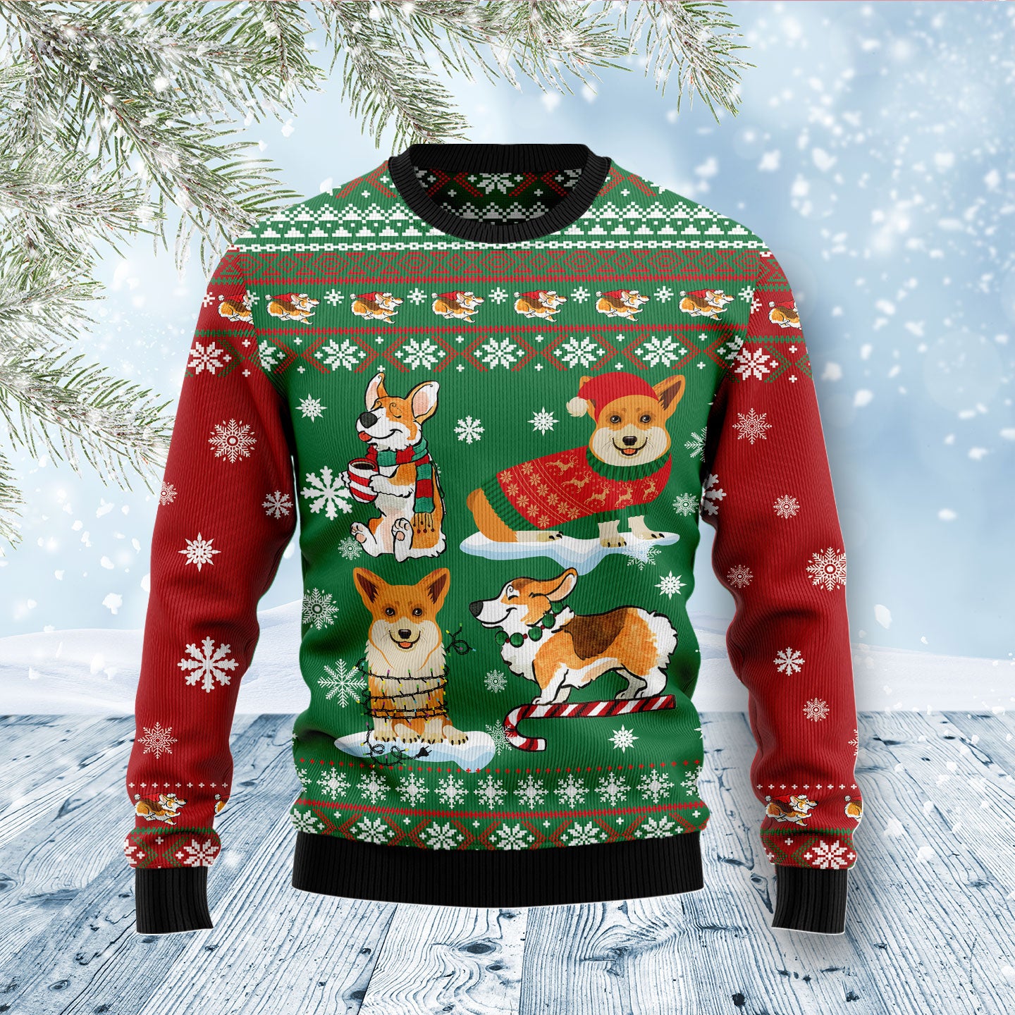 Corgi Snow Day D1011 Ugly Christmas Sweater