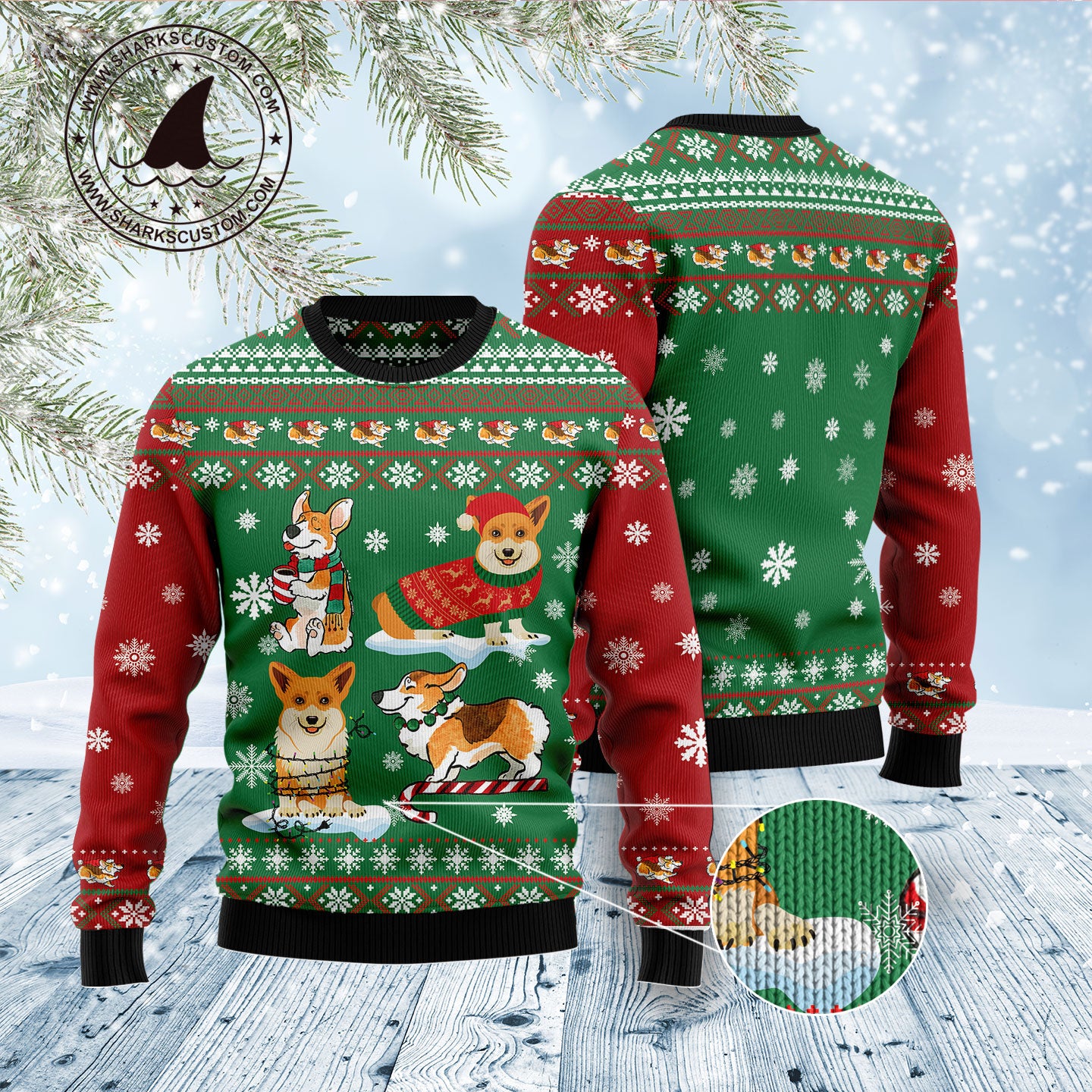 Corgi Snow Day D1011 Ugly Christmas Sweater