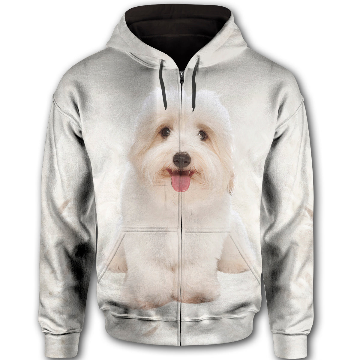 Coton de Tuléar Cute Dog Face T284 - All Over Print Zip Hoodie