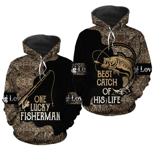  Camelliaa Shop Personalized Fishing One Lucky Fisherman Best  Catch Of His Life Ladies T-Shirt, Men T-Shirt, Unisex Hoodie 2D, Unisex  Sweatshirt 2D S-5XL, Couple Hoodies, Matching Couple Hoodies Multicolored :  Clothing