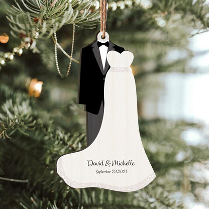 Couple Wedding Anniversary Personalizedwitch Personalized Printed Wood Ornament