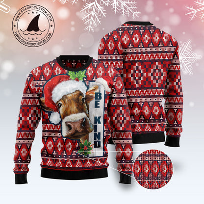 Cow Be Kind D1211 Ugly Christmas Sweater