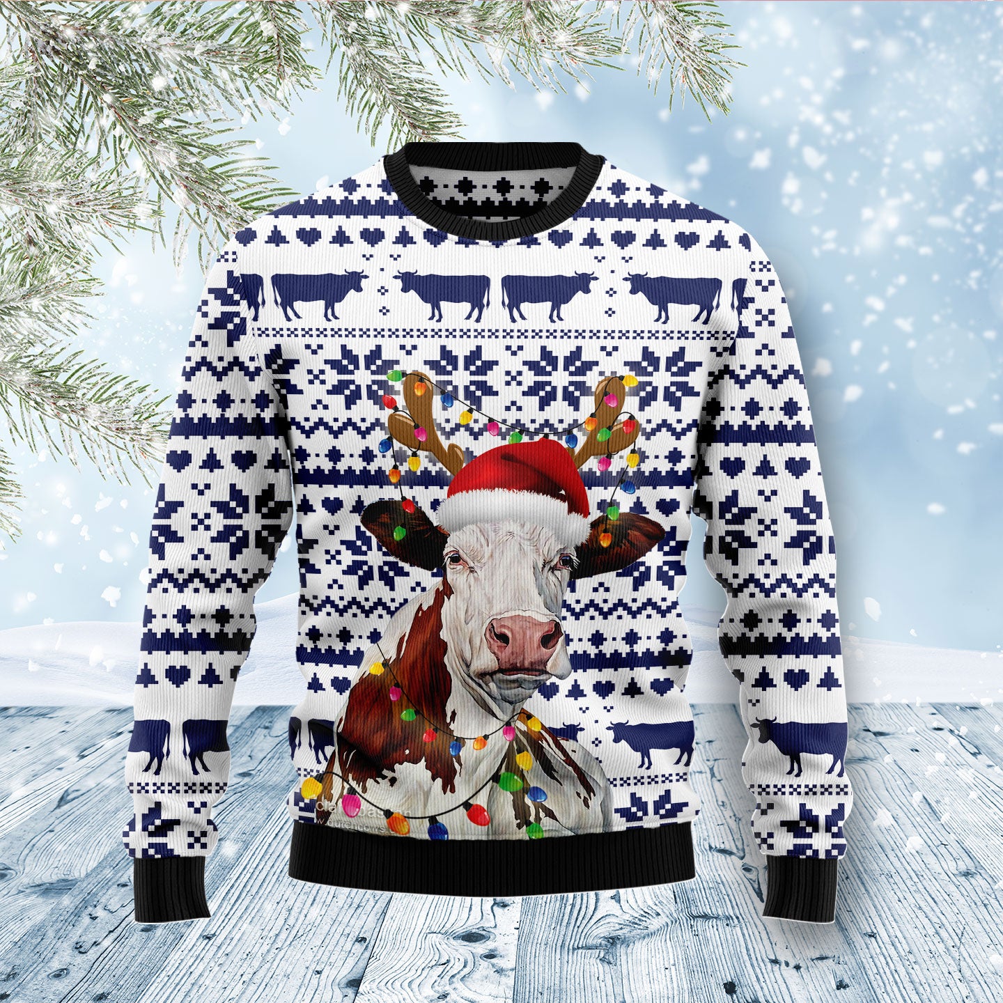 Christmas sweater cheap with cow