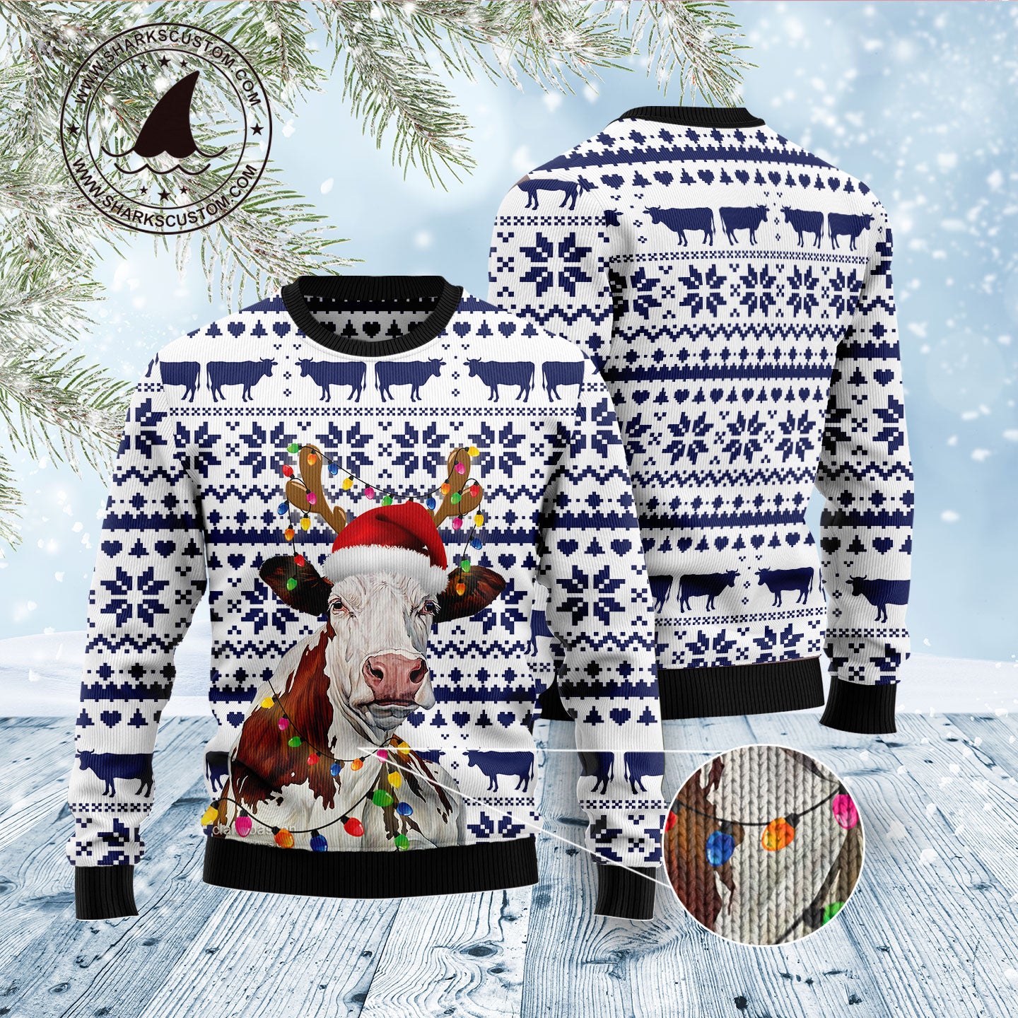 Cow Christmas Reunion D1011 Ugly Christmas Sweater