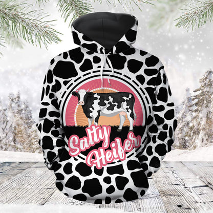 Cow Salty Heifer TG5123 unisex womens & mens, couples matching, friends, cattle, cow lover, funny family sublimation 3D hoodie christmas holiday gifts (plus size available)