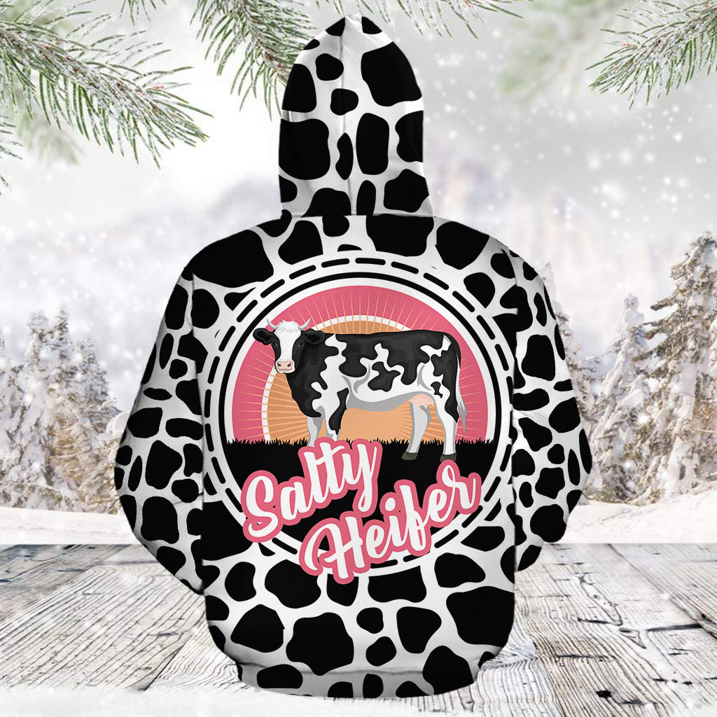 Cow Salty Heifer TG5123 unisex womens & mens, couples matching, friends, cattle, cow lover, funny family sublimation 3D hoodie christmas holiday gifts (plus size available)