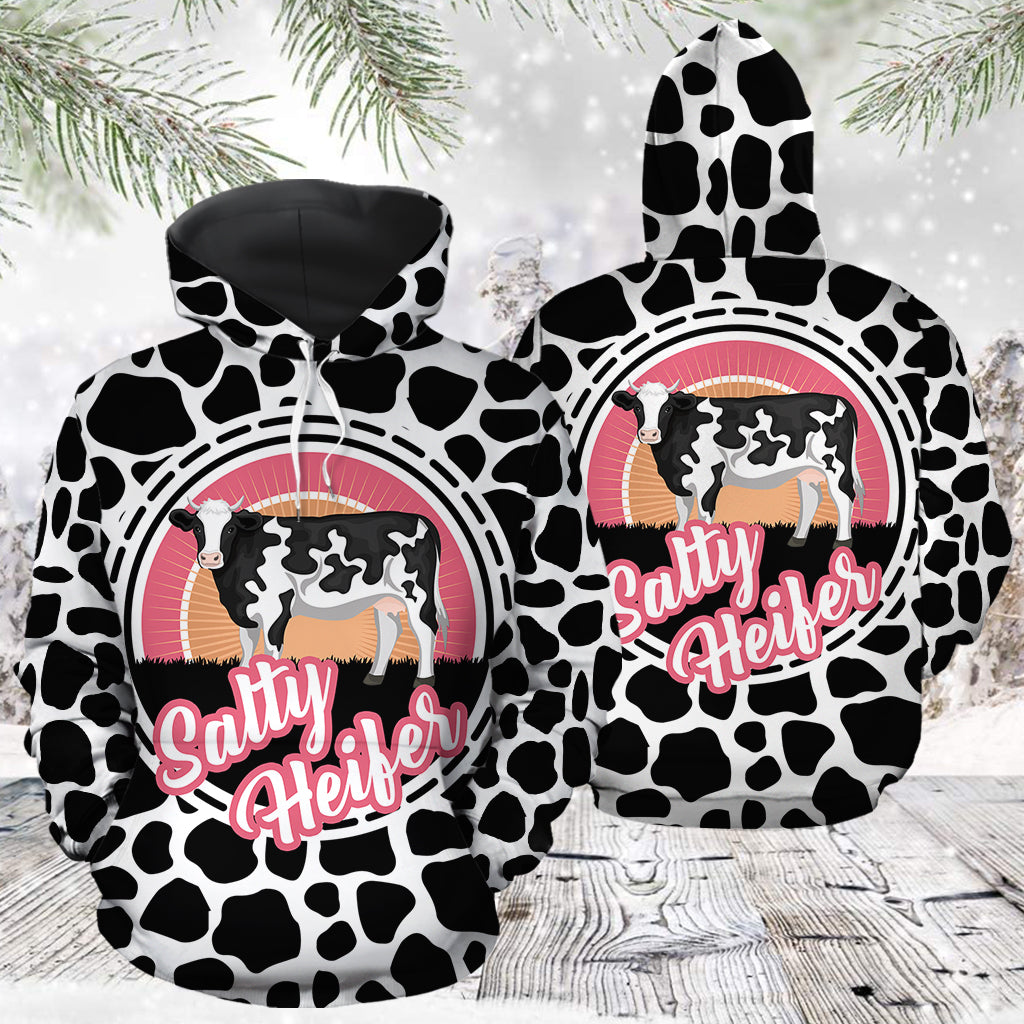 Cow Salty Heifer TG5123 unisex womens & mens, couples matching, friends, cattle, cow lover, funny family sublimation 3D hoodie christmas holiday gifts (plus size available)