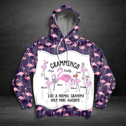 Grammingo Like A Normal Grandma Only More Awesome Flamingo Custom All Over Print Hoodie