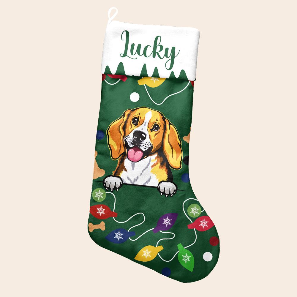Cute Dog Custom Dog Personalizedwitch Christmas Stocking