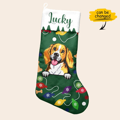 Cute Dog Custom Dog Personalizedwitch Christmas Stocking