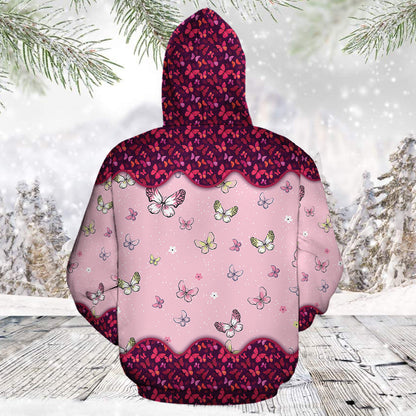 Cute Cat Butterfly TG51211 unisex womens & mens, couples matching, friends, cat lover, funny family sublimation 3D hoodie christmas holiday gifts (plus size available)
