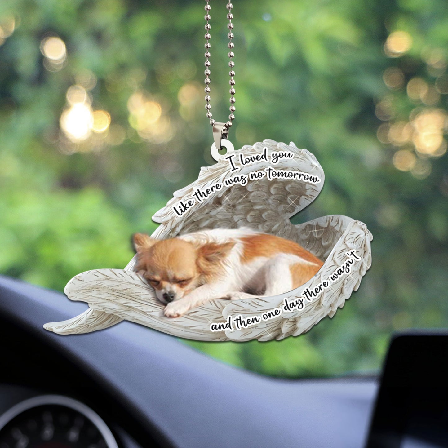 Chihuahua Sleeping Angel Personalizedwitch Flat Car Ornament