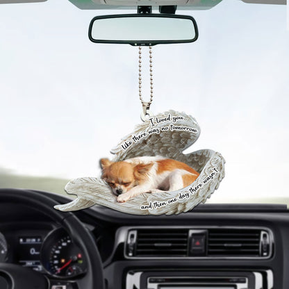 Chihuahua Sleeping Angel Personalizedwitch Flat Car Ornament