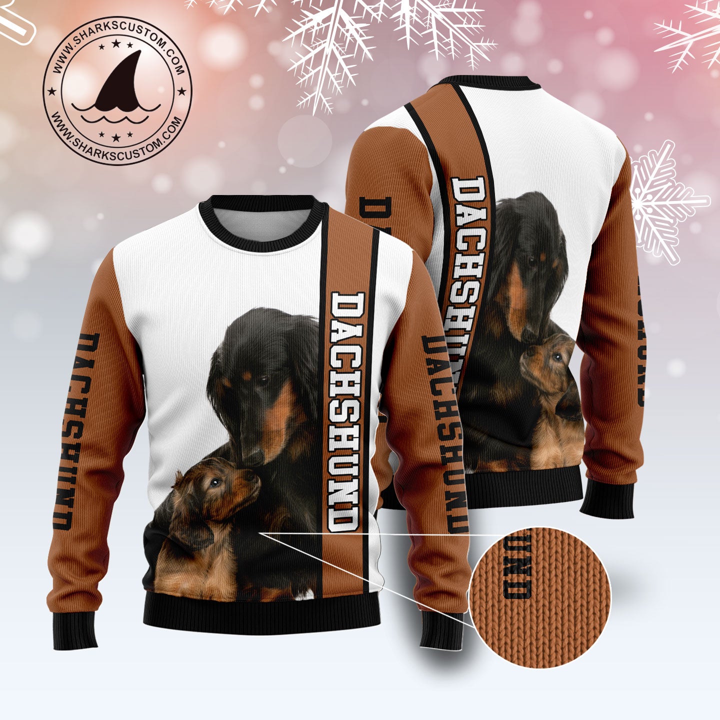 Rescued Dachshund D1011 Ugly Christmas Sweater