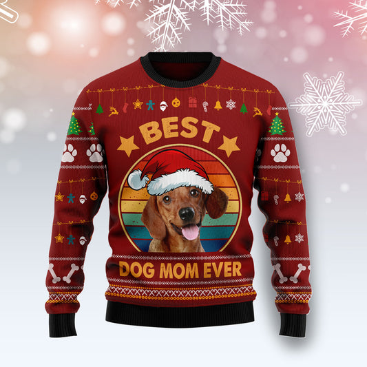 Dachshund Best Dog Mom Ever TY1011 Ugly Christmas Sweater