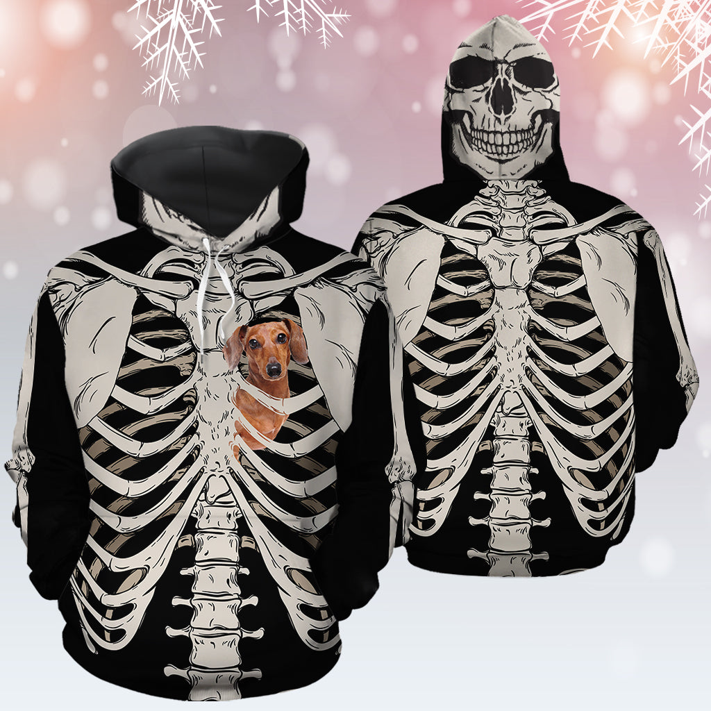 Dachshund Skeleton TY1512 unisex womens & mens, couples matching, friends, funny family sublimation 3D hoodie christmas holiday gifts (plus size available)