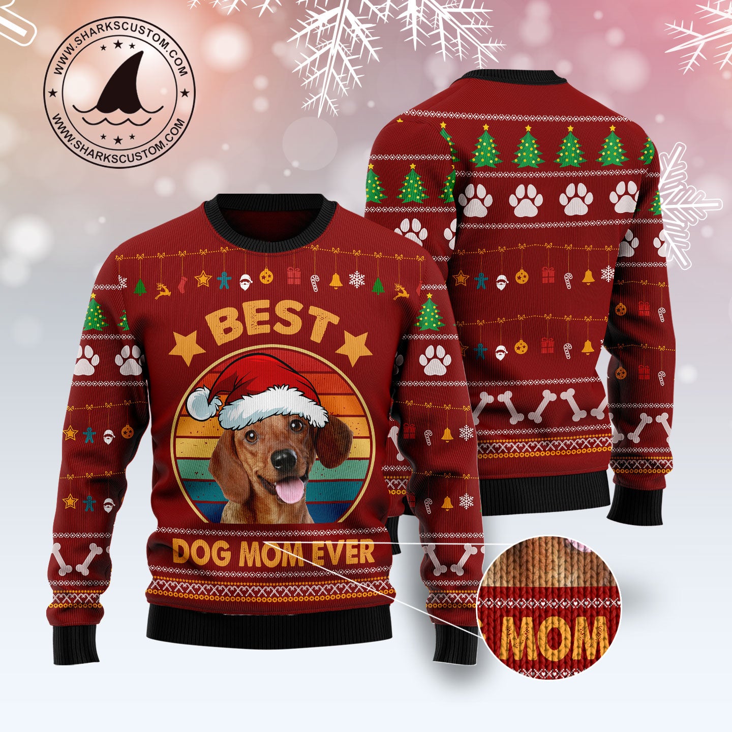 Dachshund Best Dog Mom Ever TY1011 Ugly Christmas Sweater
