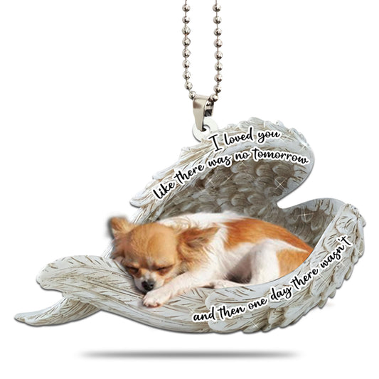 Chihuahua Sleeping Angel Personalizedwitch Flat Car Ornament