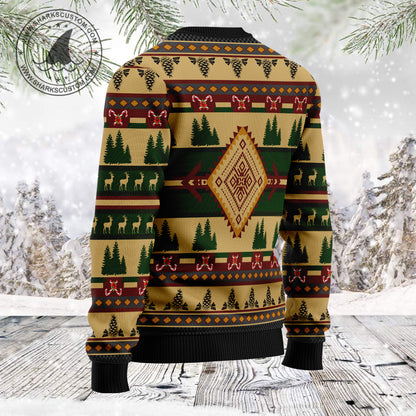 Deer Pattern TG51130 unisex womens & mens, couples matching, friends, deer lover, funny family ugly christmas holiday sweater gifts (plus size available)