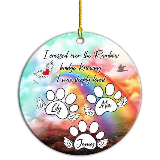 Dog Paws Rainbow Personalizedwitch Personalized Christmas Ornament