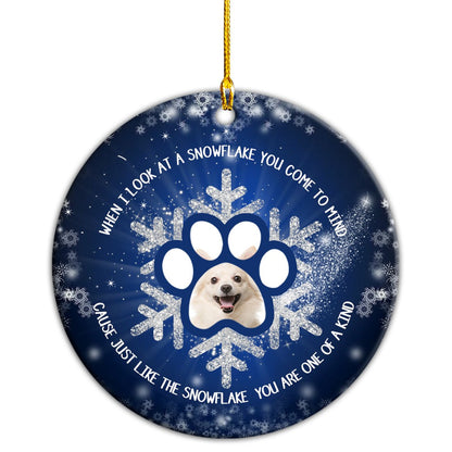 Custom Image You Are One Of A Kind Paw Snowflake Personalizedwitch Personalized Christmas Ornament