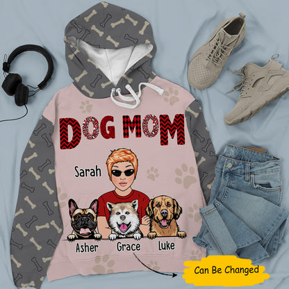 Dog Mom Custom All Over Print Hoodie