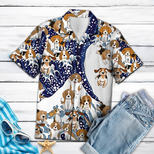 Beagle Waves - Hawaiian Aloha Shirt