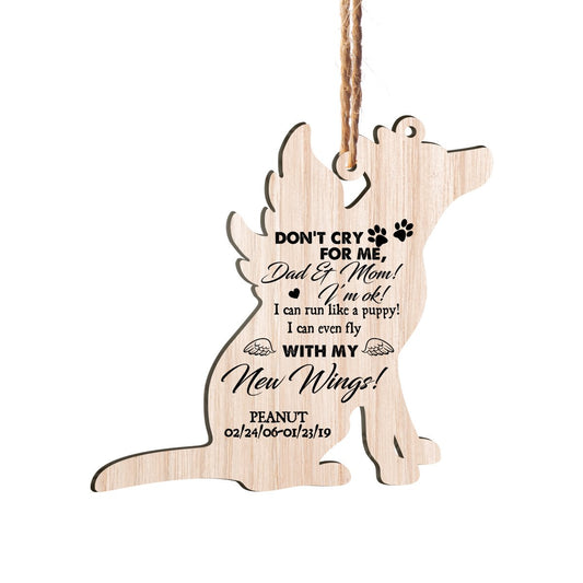 Don't Cry For Me Mom And Dad Custom Pet Names Personalizedwitch Personalized Layered Wood Memorial Christmas Ornament