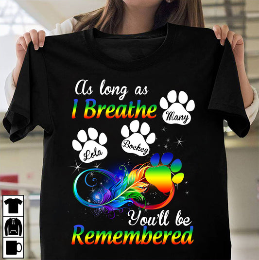 Custom personalized cat memorial T Shirts Pet remembrance tee gifts for cat mom dad pet lovers - Cats Will Be Remembered