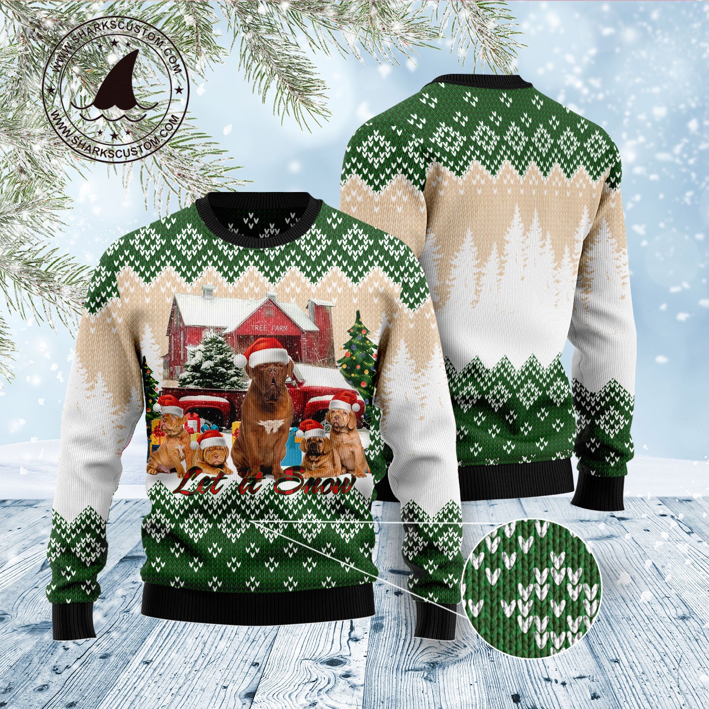 Dogue-de Bordeaux Let It Snow D1211 Ugly Christmas Sweater