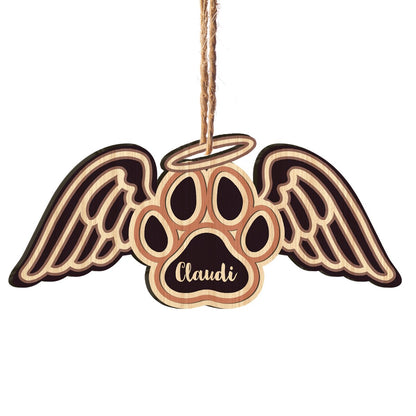 Dog Wings Angel Memorial Personalizedwitch Personalized Printed Wood Christmas Ornament
