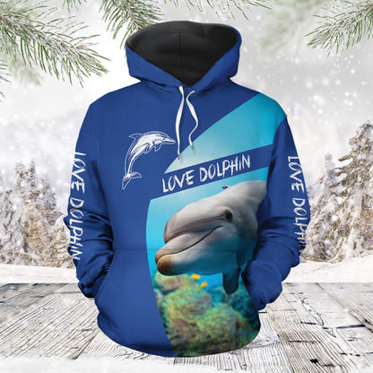 Love Dolphin TG51215 - All Over Print Unisex Hoodie