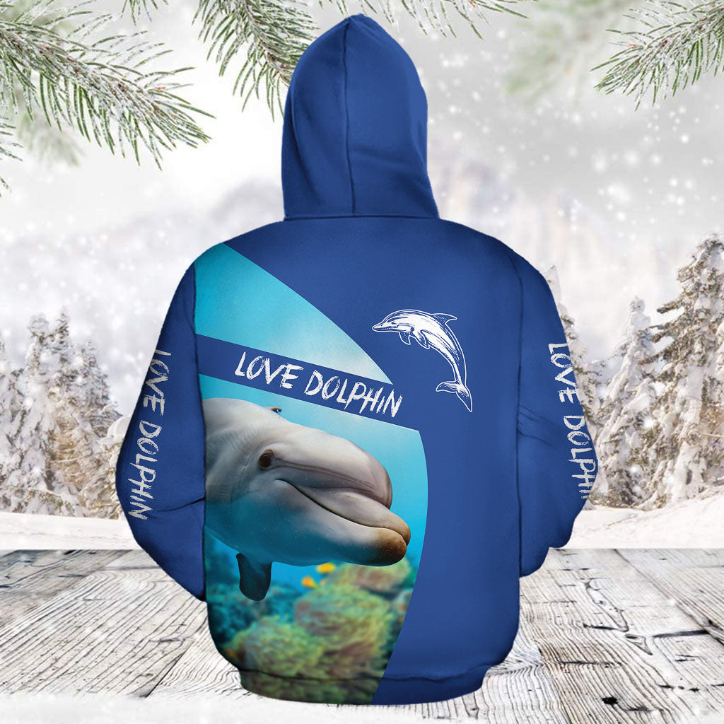 Love Dolphin TG51215 - All Over Print Unisex Hoodie
