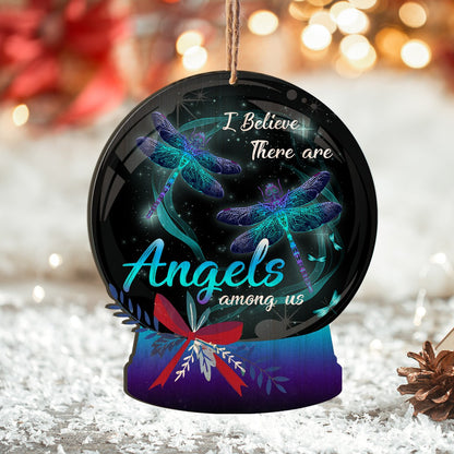 Dragonfly Angels Among Us Memorial Personalizedwitch Printed Wood Christmas Ornament