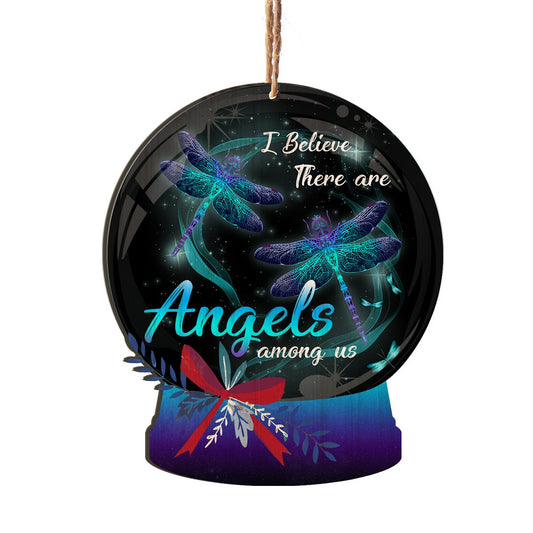 Dragonfly Angels Among Us Memorial Personalizedwitch Printed Wood Christmas Ornament