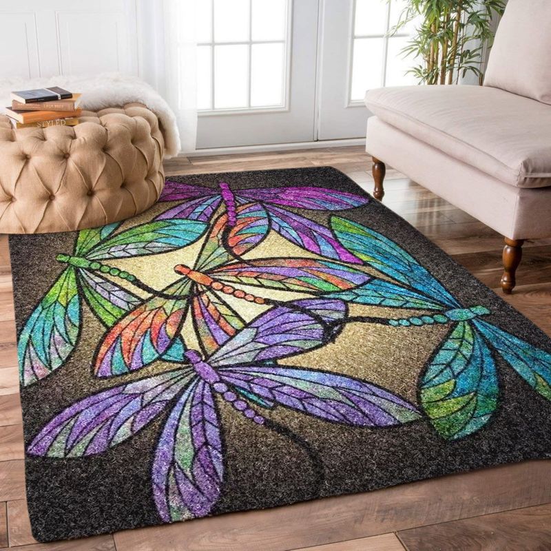 Dragonfly Colorful - Rectangle Rug