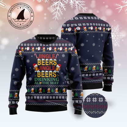 Drinking Beer All The Way TG51020 - Ugly Christmas Sweater