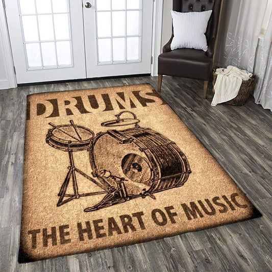 Drums The Heart Of Music Rectangle Rug